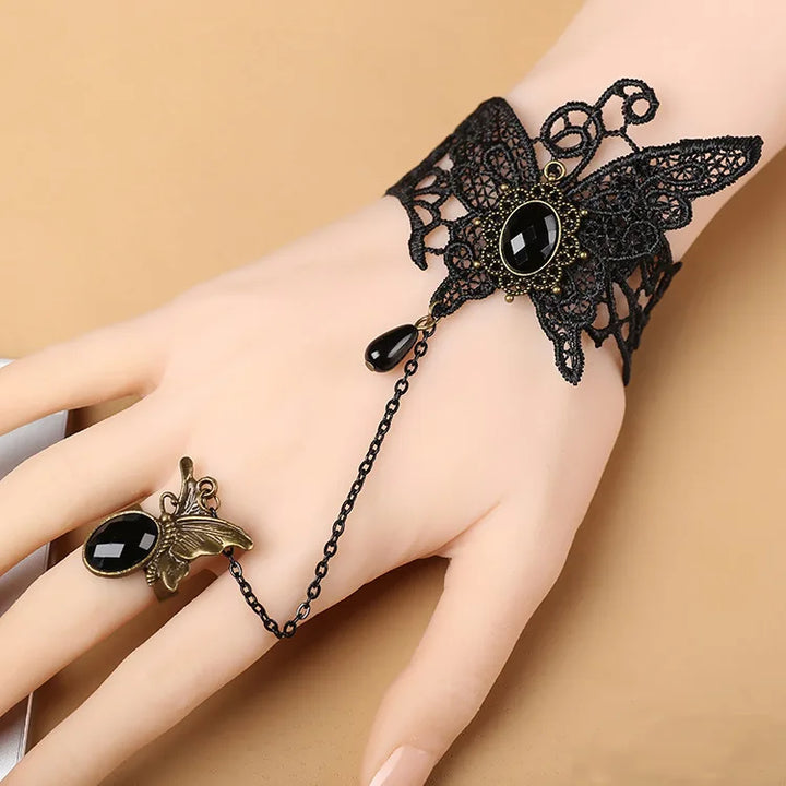 Steampunk Lace Butterfly Bracelet elegant