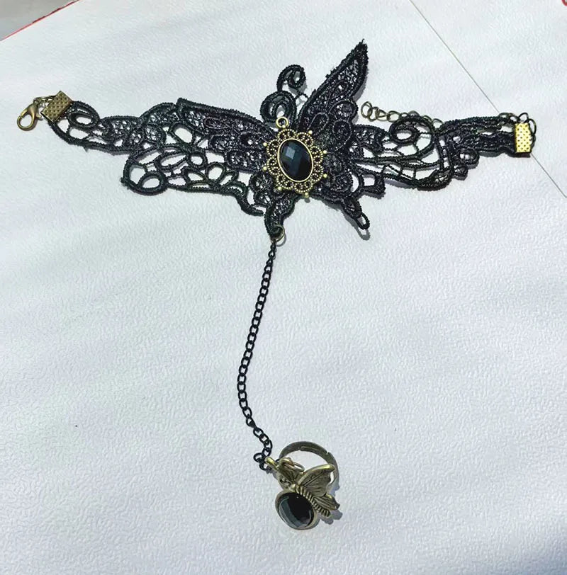 Steampunk Lace Butterfly Bracelet tendance