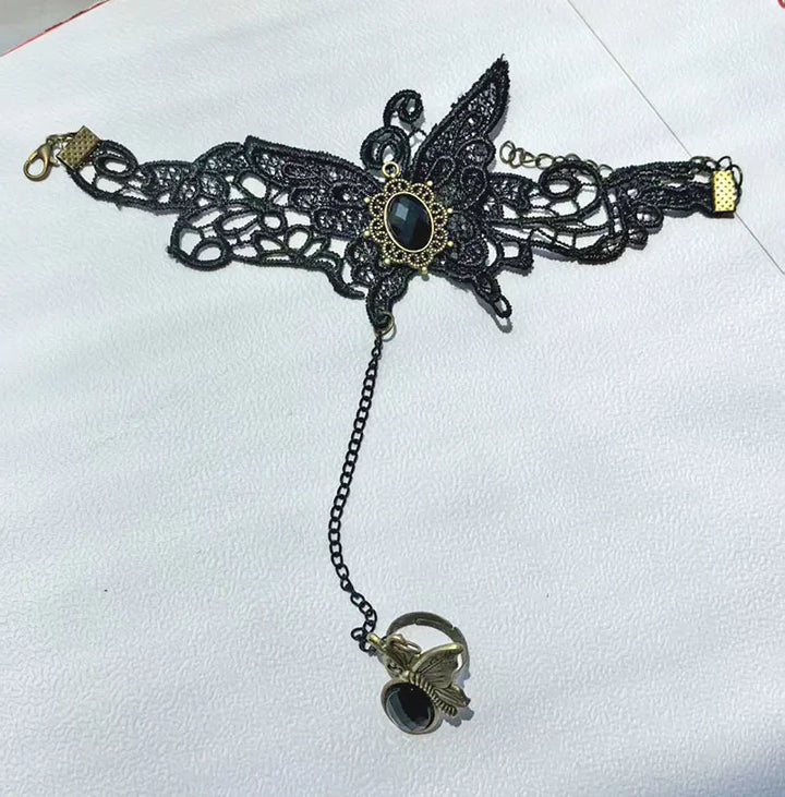 Steampunk Lace Butterfly Bracelet tendance