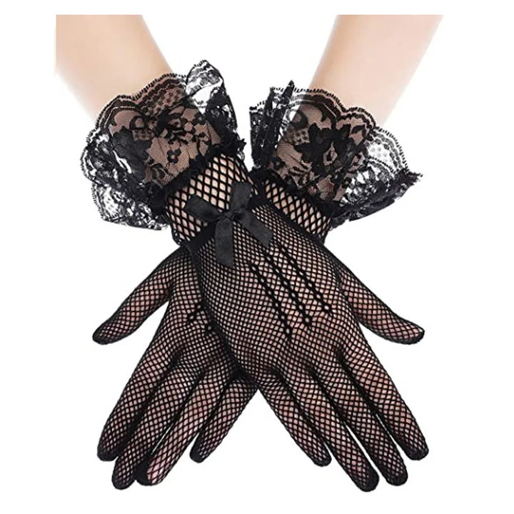 Steampunk Lace Gloves With Bow