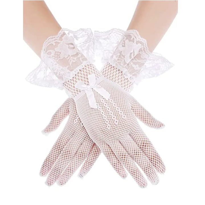 Steampunk Lace Gloves With Bow chic