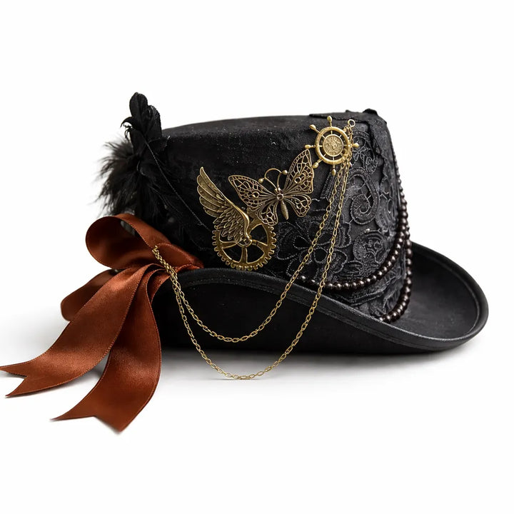 Steampunk Lace Hat with a Ribbon Stylish