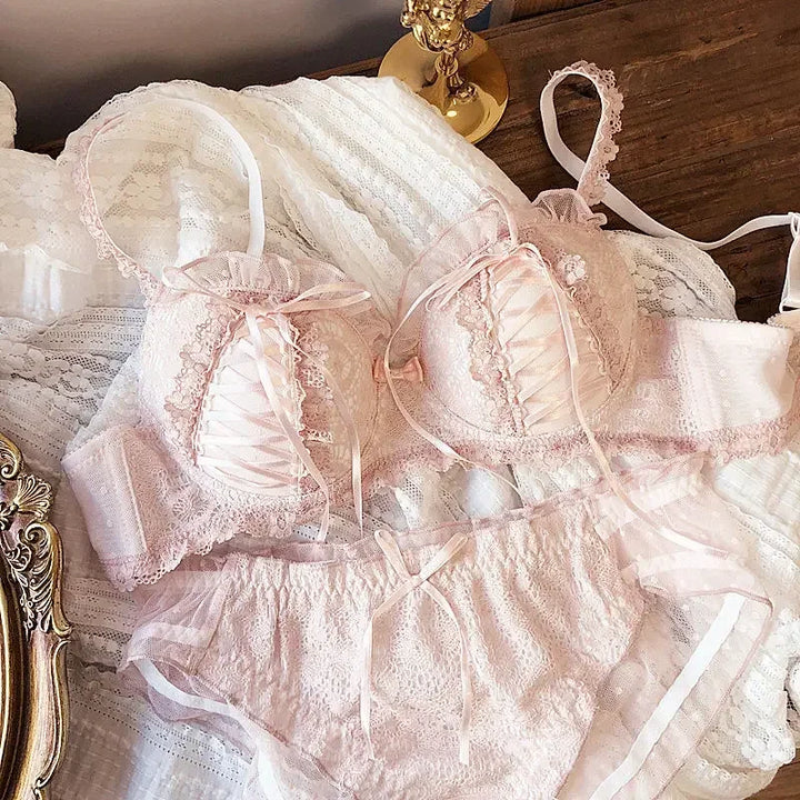 Steampunk Lace Lingerie Set Pink