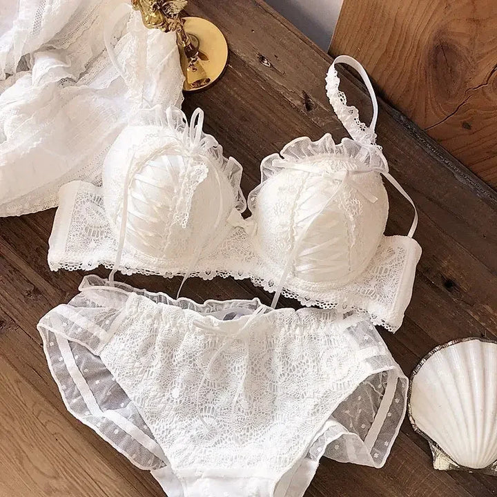 Steampunk Lace Lingerie Set White