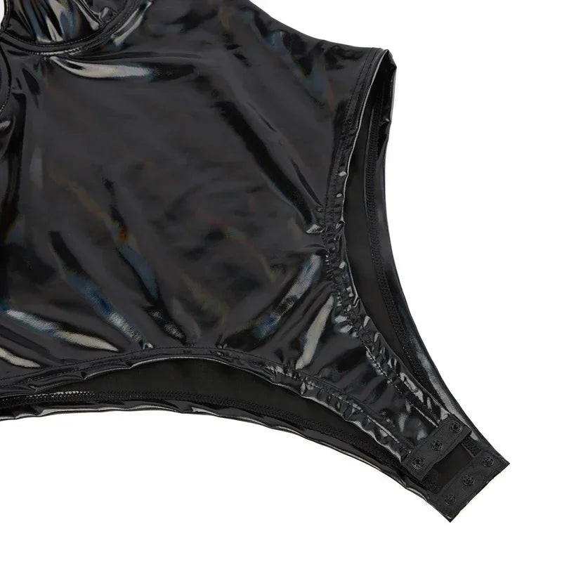 Steampunk Leather Bodysuit daring