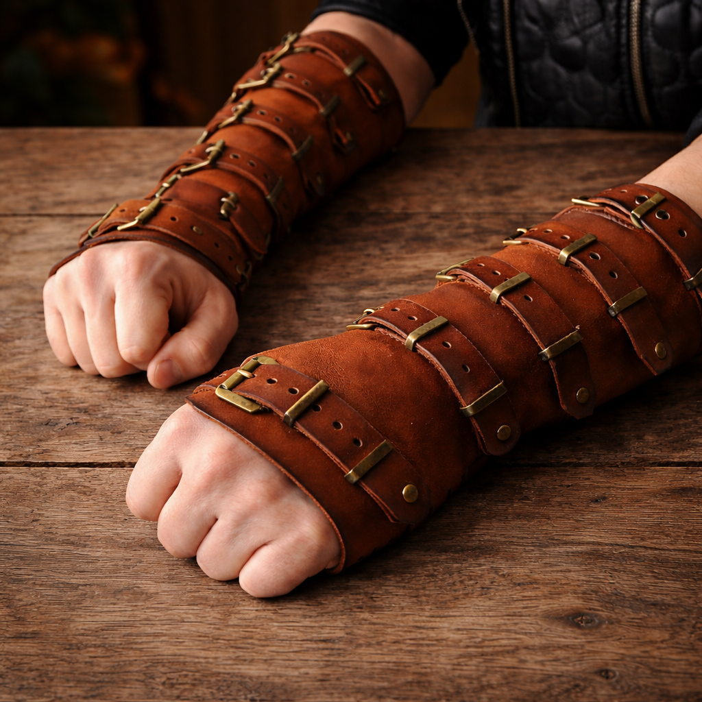 Steampunk Leather Gauntlets