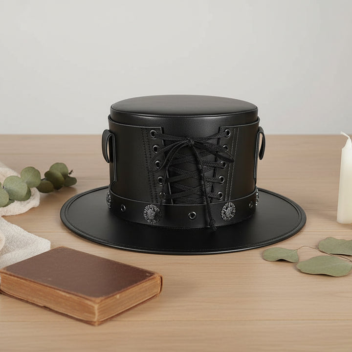 Steampunk Leather Hat with Laces
