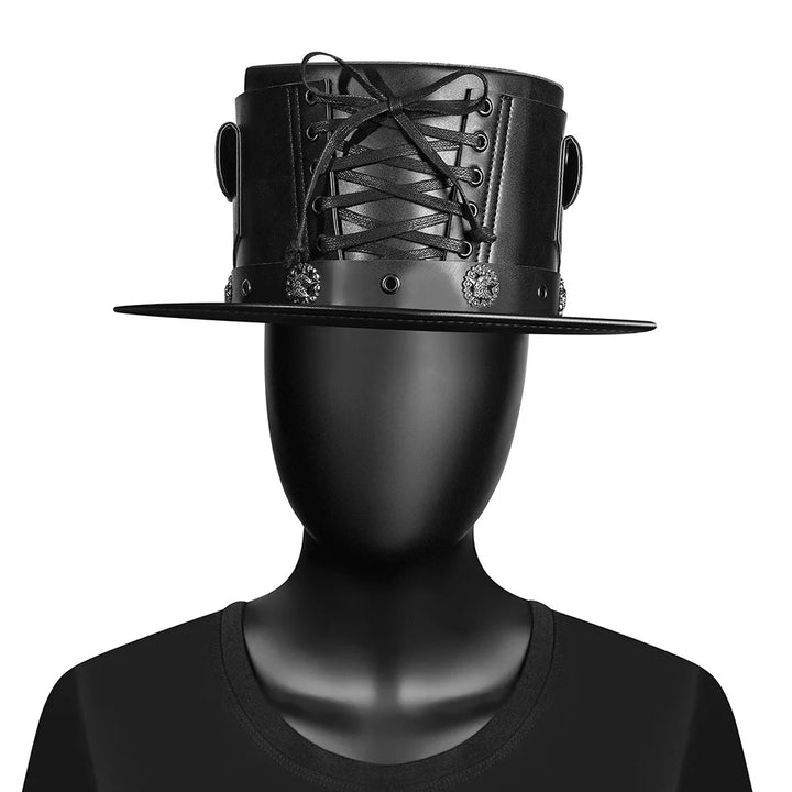 Steampunk Leather Hat with Laces Original