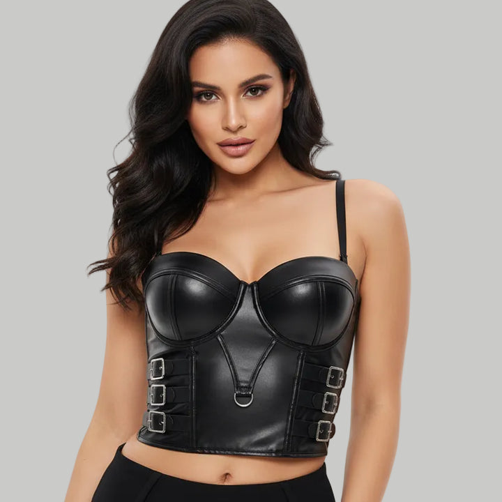 Steampunk Leather Lingerie Bustier