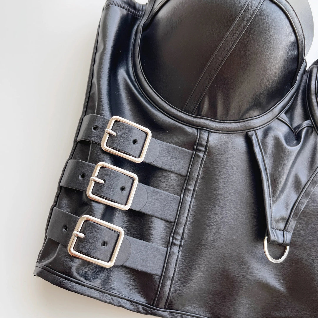Steampunk Leather Lingerie Bustier daring