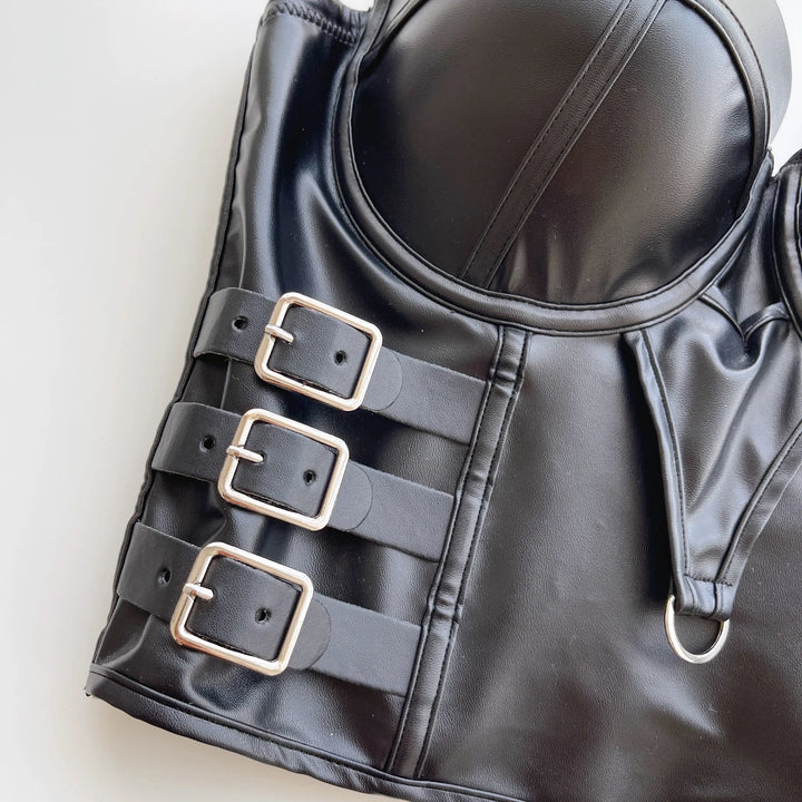 Steampunk Leather Lingerie Bustier daring