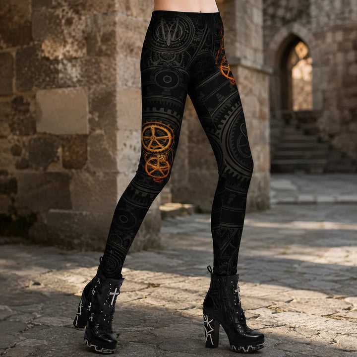 Steampunk Leggings With Sleek Gears