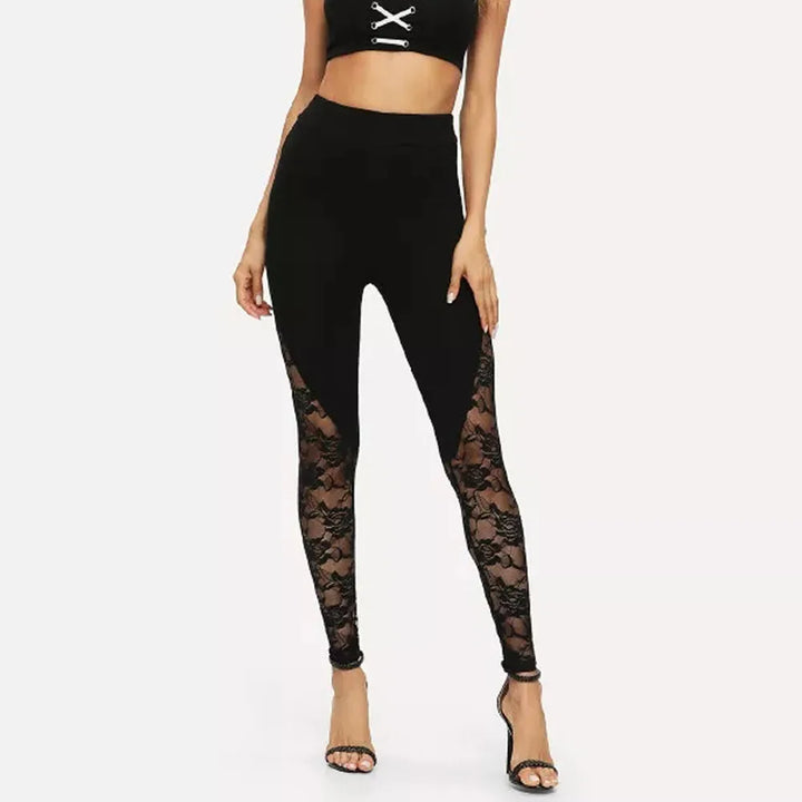 Steampunk Leggings with Floral Lace Design