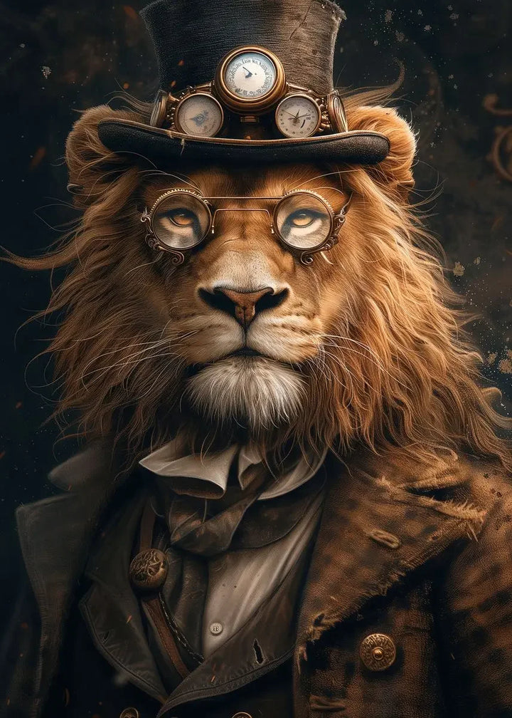 Steampunk Lion Wall Art chic