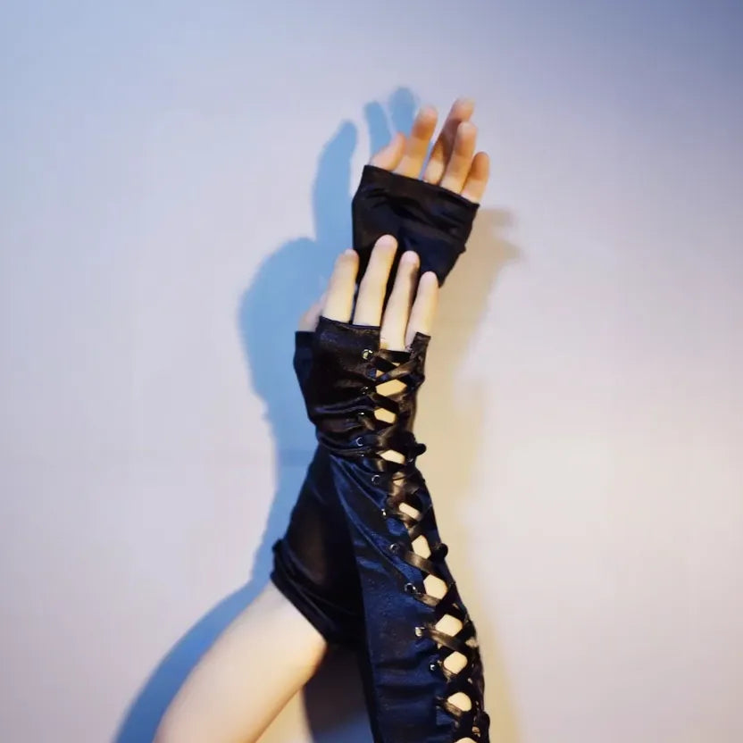 Steampunk Lolita Lace-Up Gloves