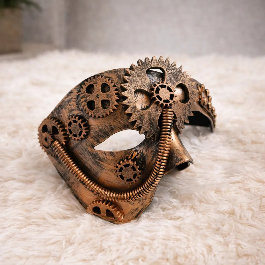 Steampunk Mechanical Gear Half-Face Mask