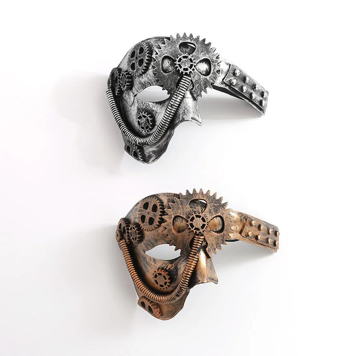 Steampunk Mechanical Gear Half-Face Mask Both