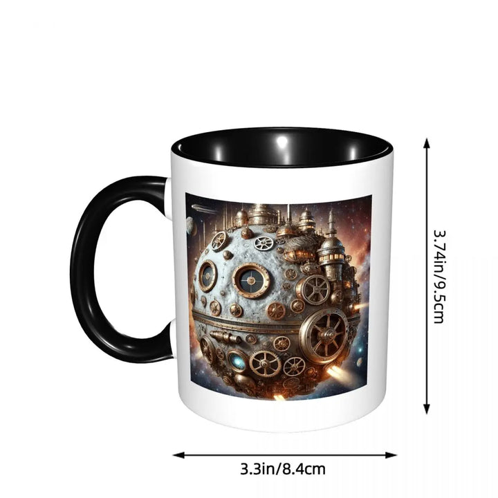 Steampunk Mechanical Moon Mug artistic