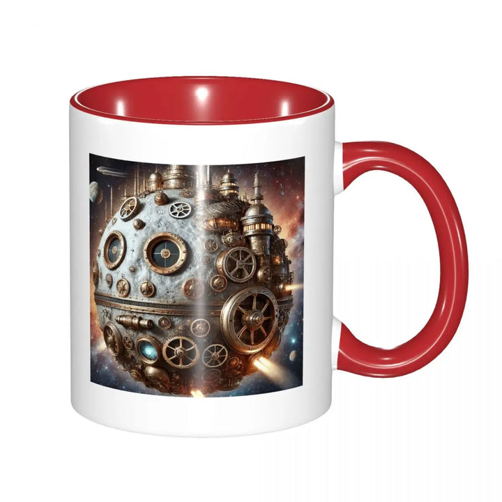 Steampunk Mechanical Moon Mug detailed