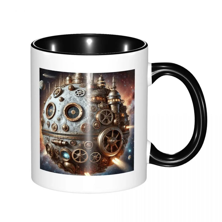 Steampunk Mechanical Moon Mug intricate