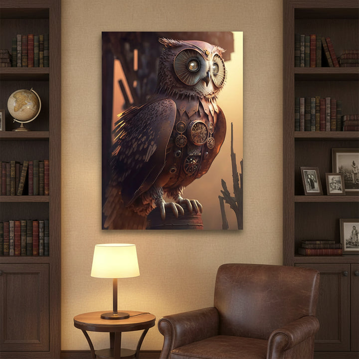 Steampunk Mechanical Owl Wall Art Poster tendance