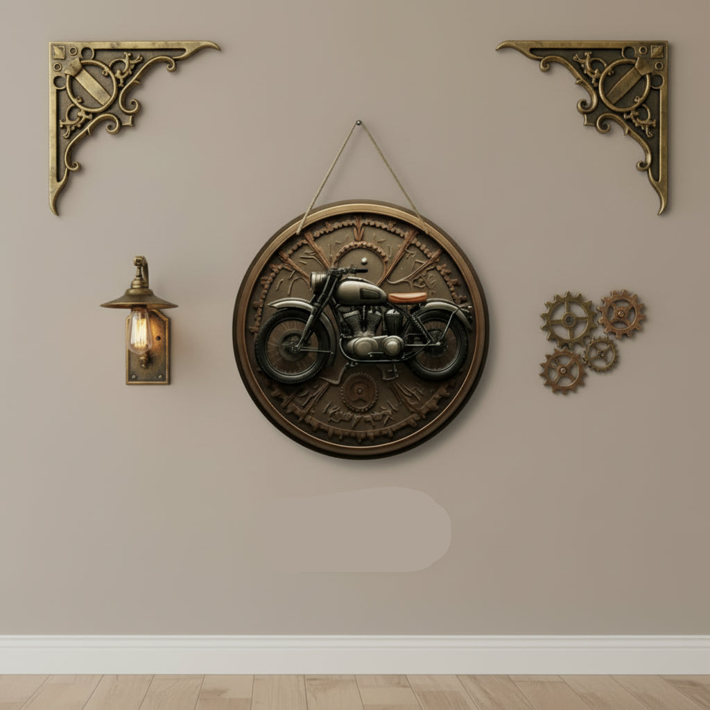 Steampunk Metal Motorcycle Wall Art