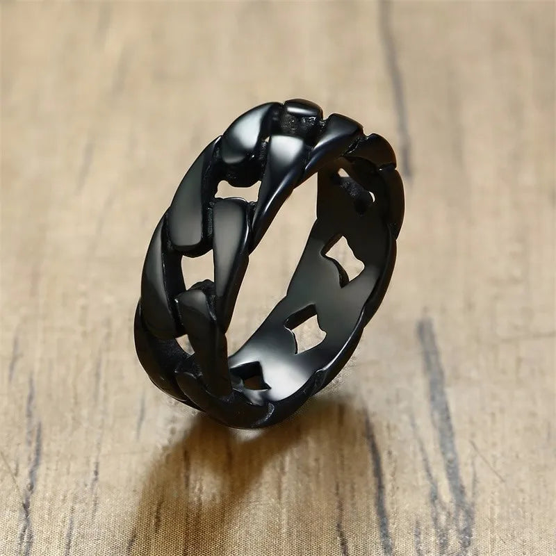 Steampunk Minimalist Chain Ring modern