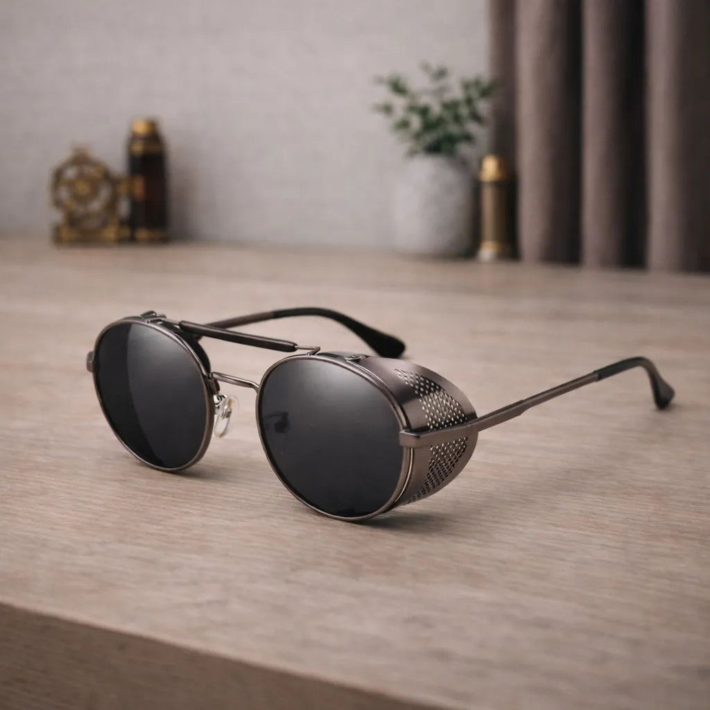 Steampunk Mirrored Sunglasses UV Protection
