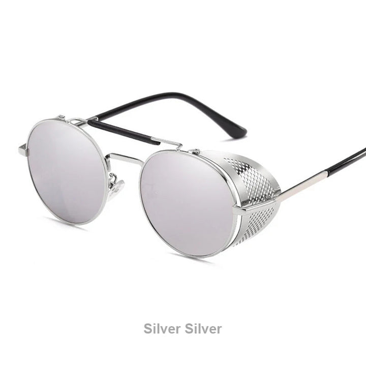 Steampunk Mirrored Sunglasses UV Protection – industrial look