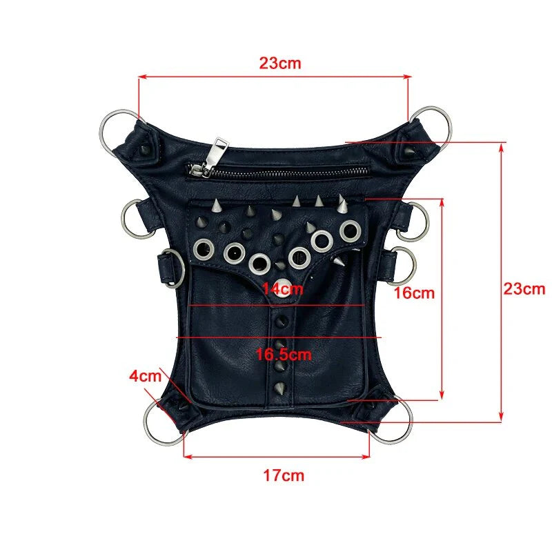 Steampunk Motorcycle-Style Bag black
