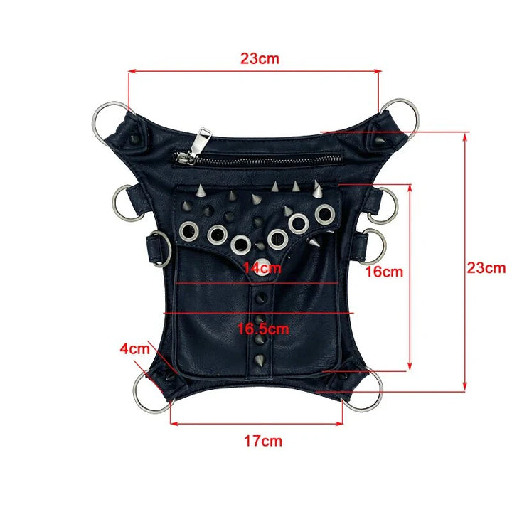 Steampunk Motorcycle-Style Bag black