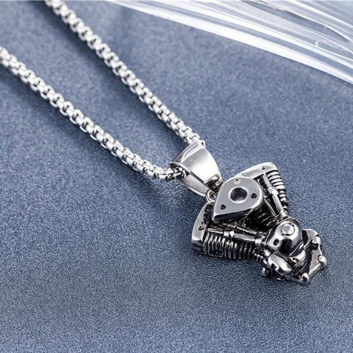 Steampunk Motorcycle Engine Necklace