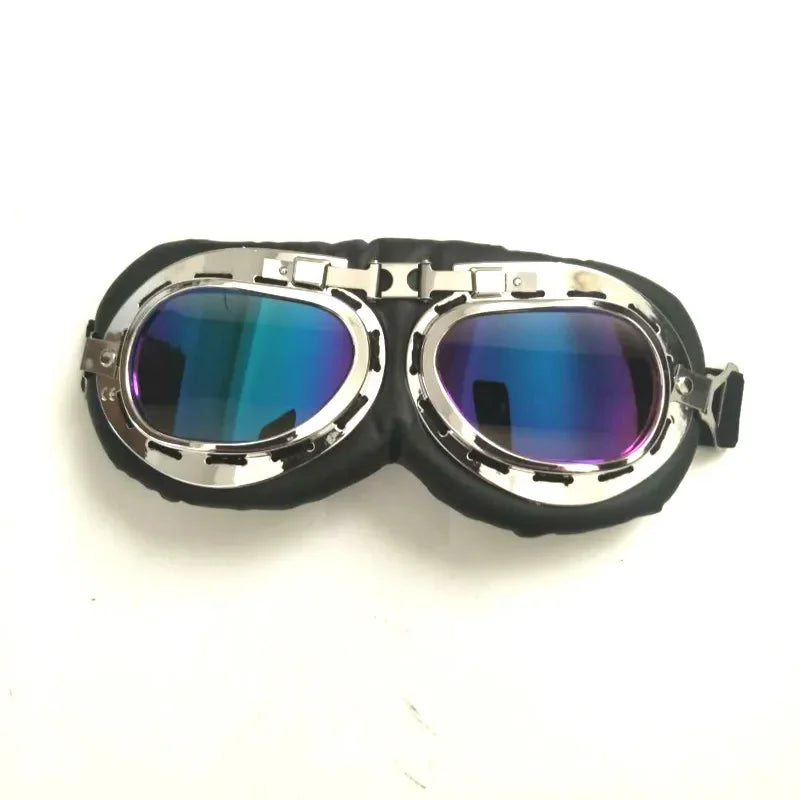 Steampunk Motorcycle Goggles Design Blue