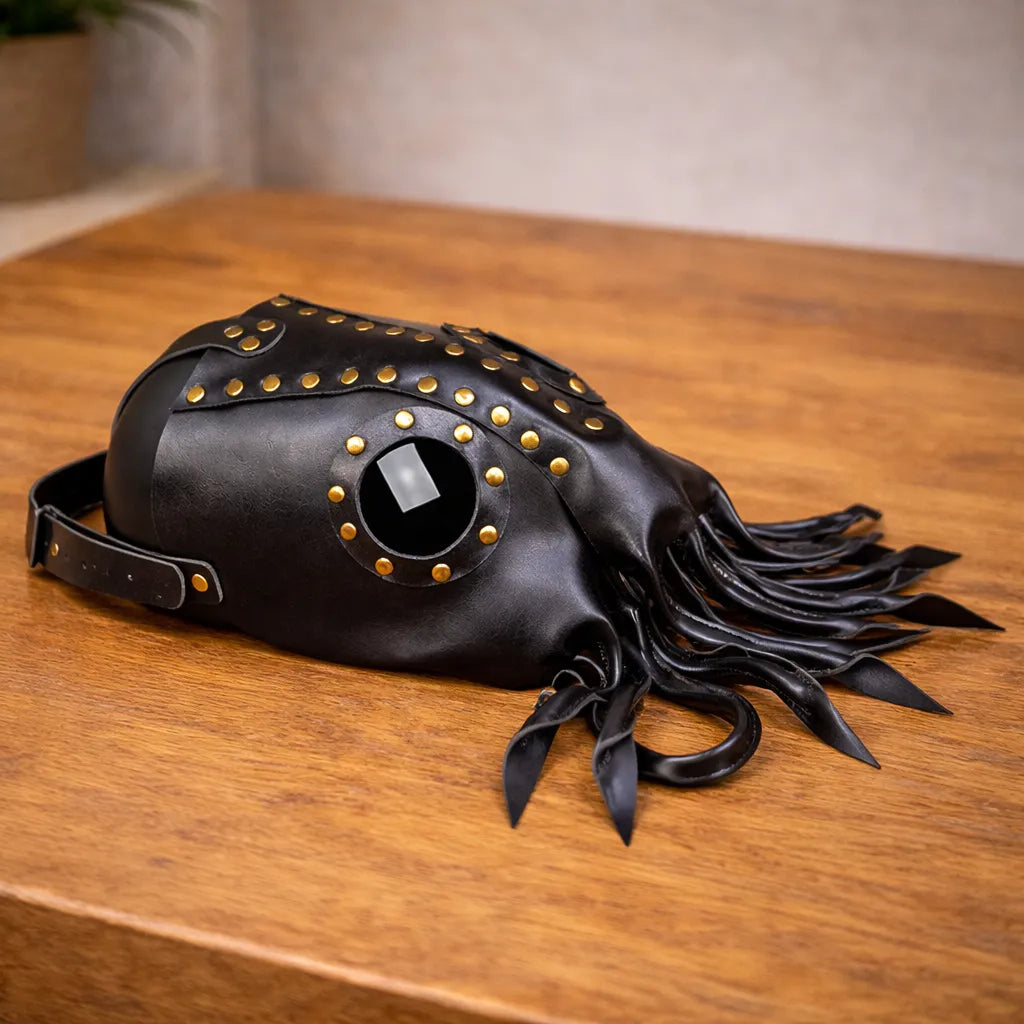 Steampunk Octopus Squid Mask in PU Leather