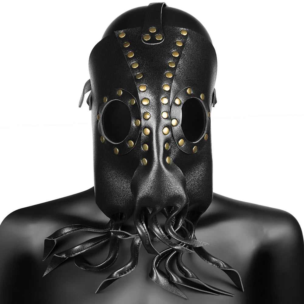 Steampunk Octopus Squid Mask in PU Leather Stylish