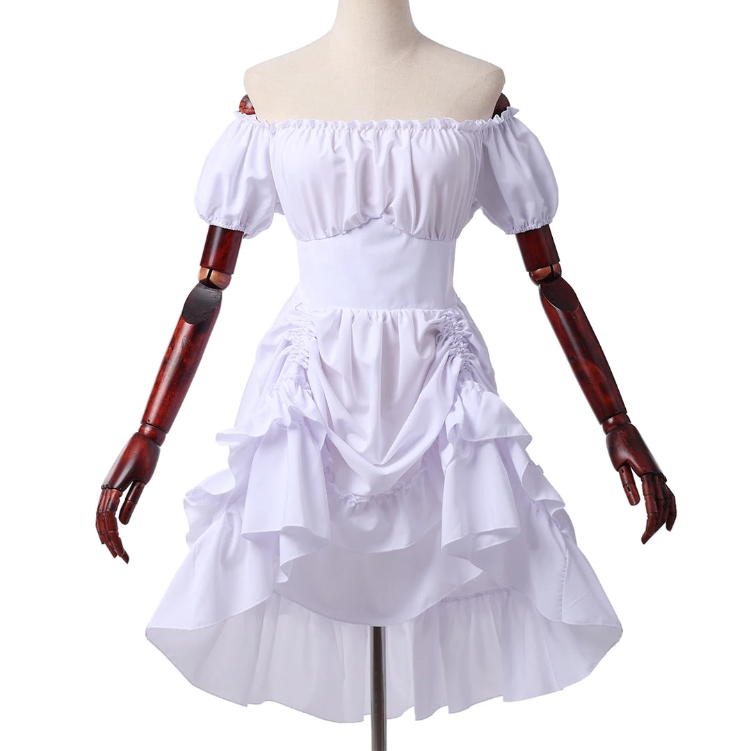 Steampunk Off-the-Shoulder Pirate Dress white
