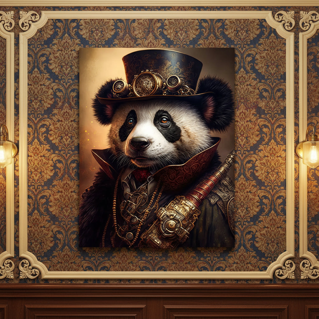 Steampunk Panda Wall Art fashion