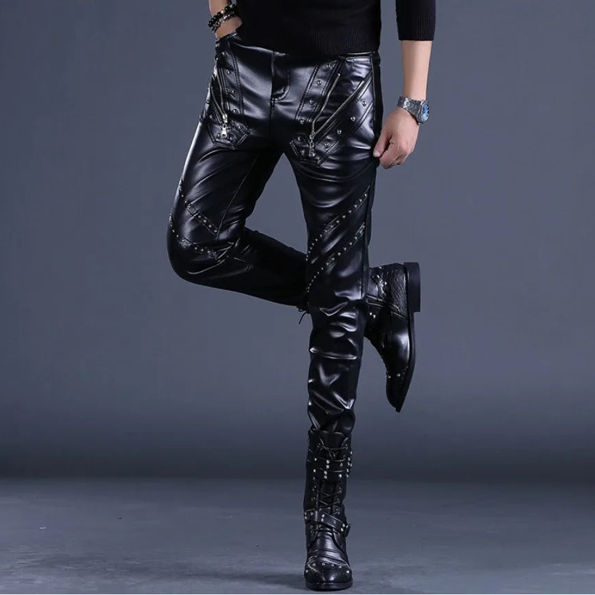 Steampunk Pants with Zipper and Rivets Unique