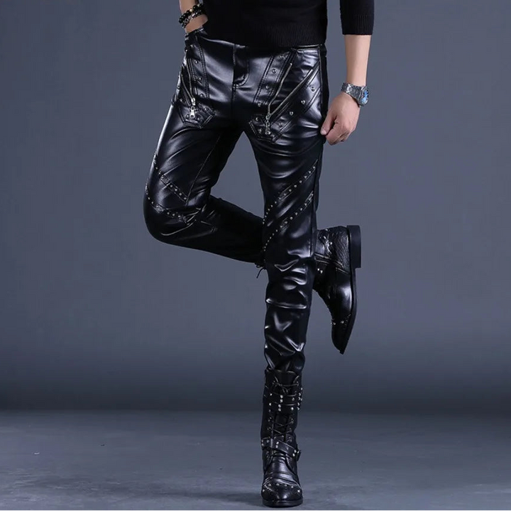Steampunk Pants with Zipper and Rivets Unique