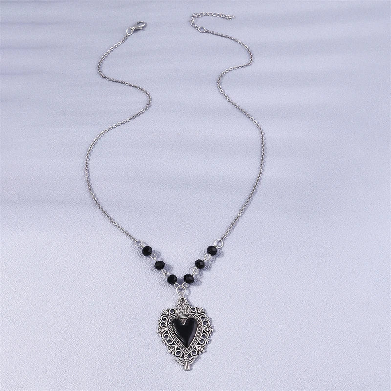 Steampunk Pearl Heart Necklace unique