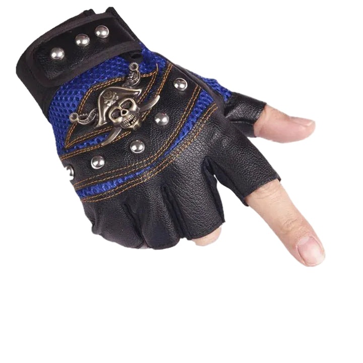 Steampunk Pirate Gloves Blue