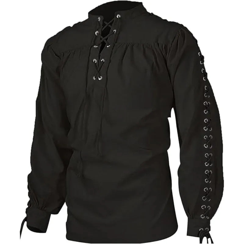 Steampunk Pirate Shirt With Laces – rugged design