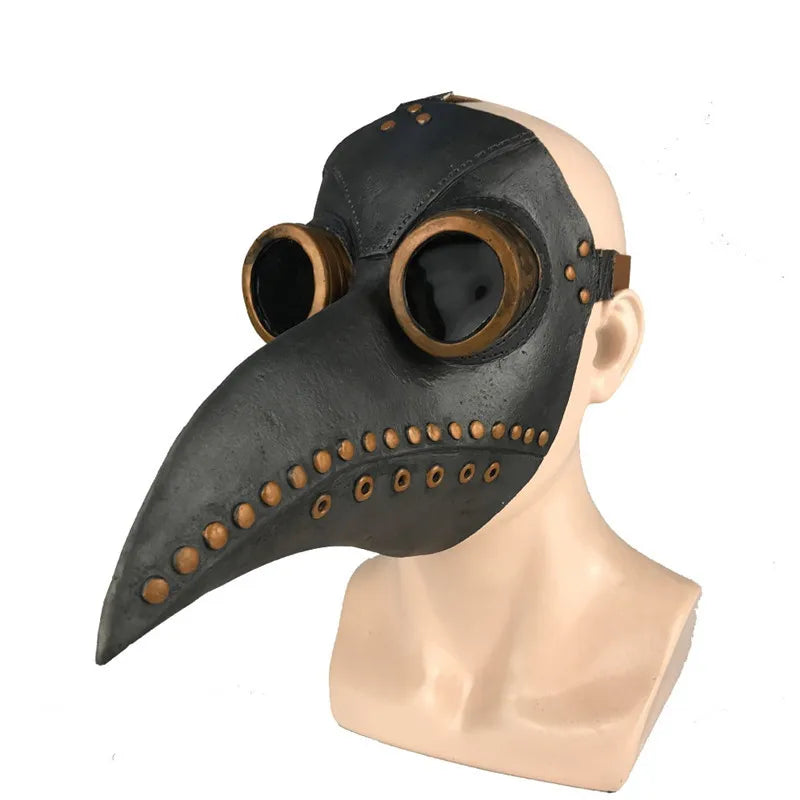 Steampunk Plague Doctor Bird Mask Gold Black