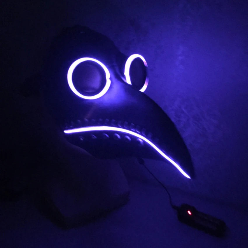 Steampunk Plague Doctor LED Mask purple