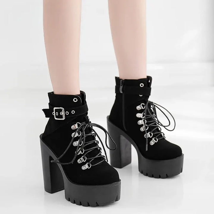 Steampunk Platform Ankle Boots Design