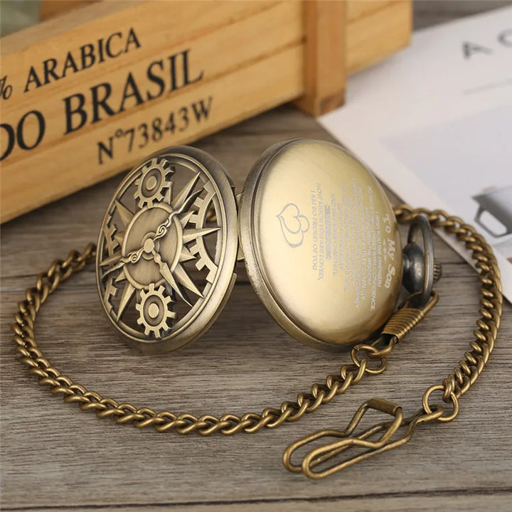 Steampunk Pocket Watch Minimalist Gears elegant