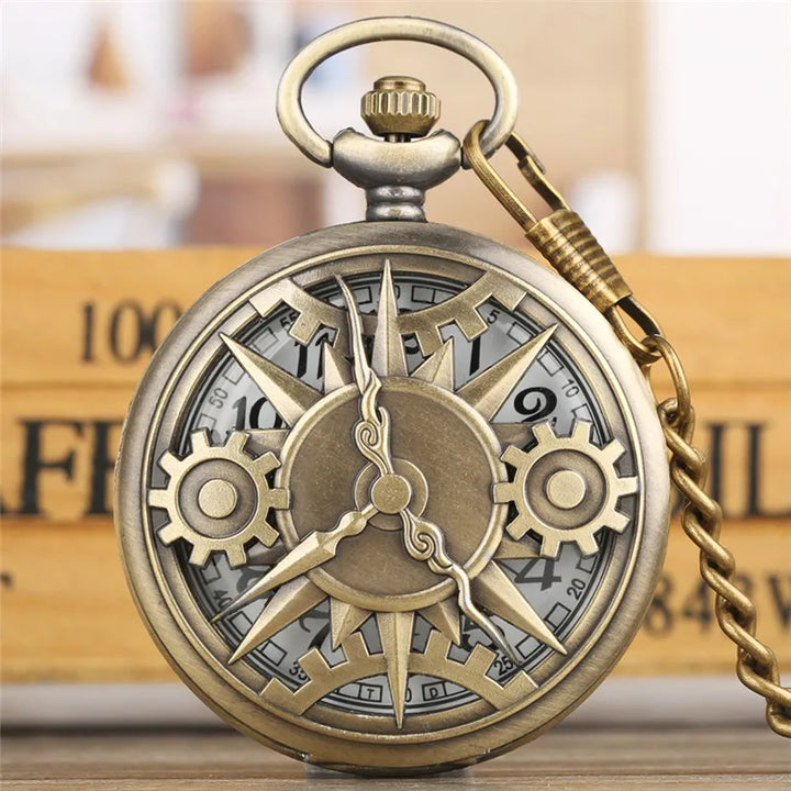 Steampunk Pocket Watch Minimalist Gears sleek