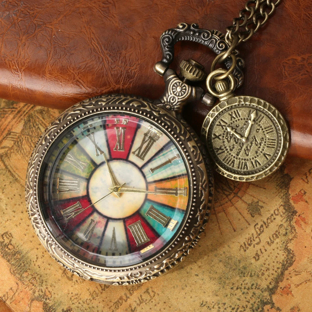 Steampunk Pocket Watch Vintage With Colorful Dial ornate