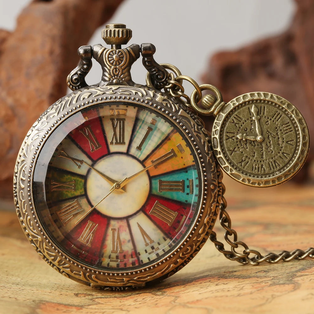 Steampunk Pocket Watch Vintage With Colorful Dial vibrant