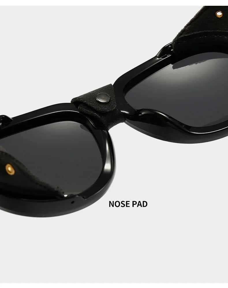 Steampunk Polarized Sunglasses Leather Shields – classic steampunk